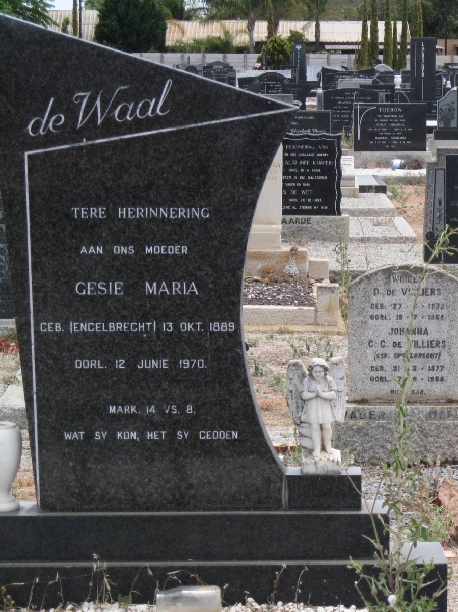 WAAL Gesie Maria, de nee ENGELBRECHT 1889-1970