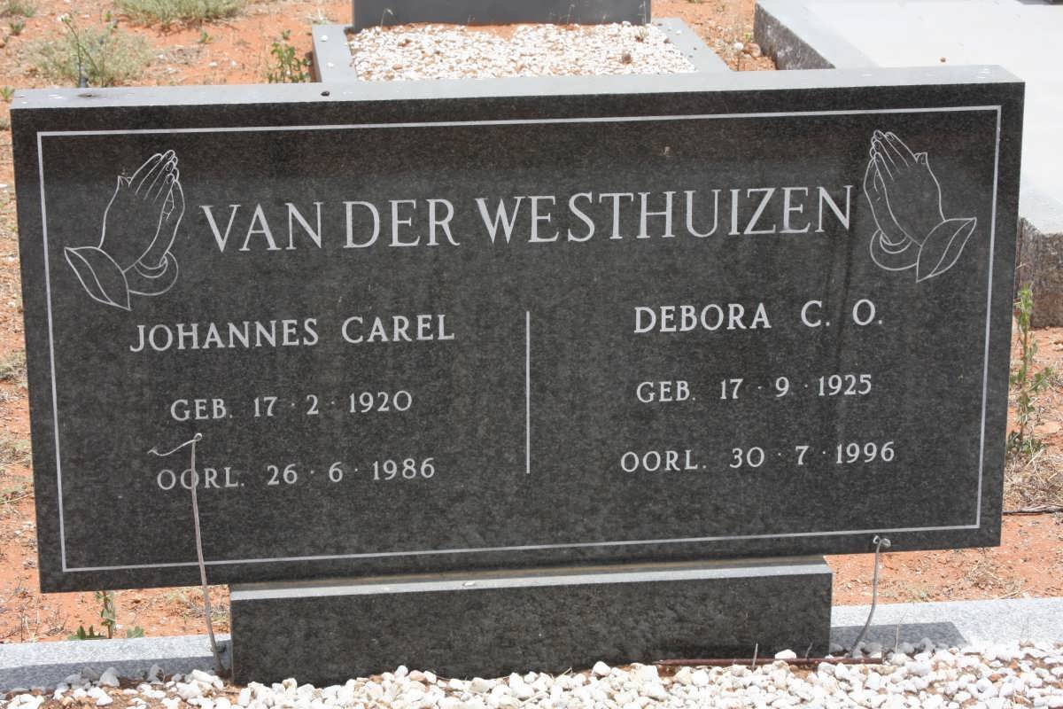 WESTHUIZEN Johannes Carel, van der 1920-1986 &amp; Debora C.O. 1925-1996
