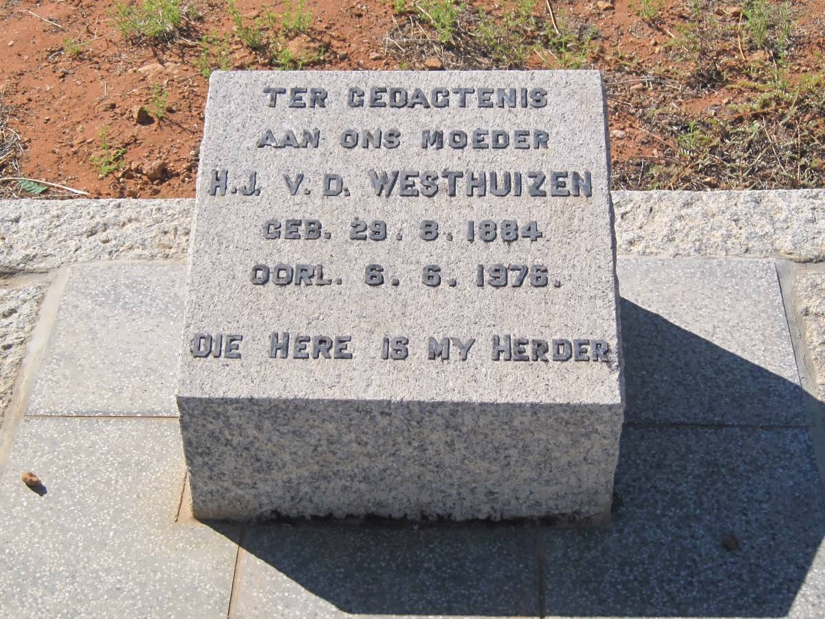 WESTHUIZEN H.J., v.d. 1884-1976