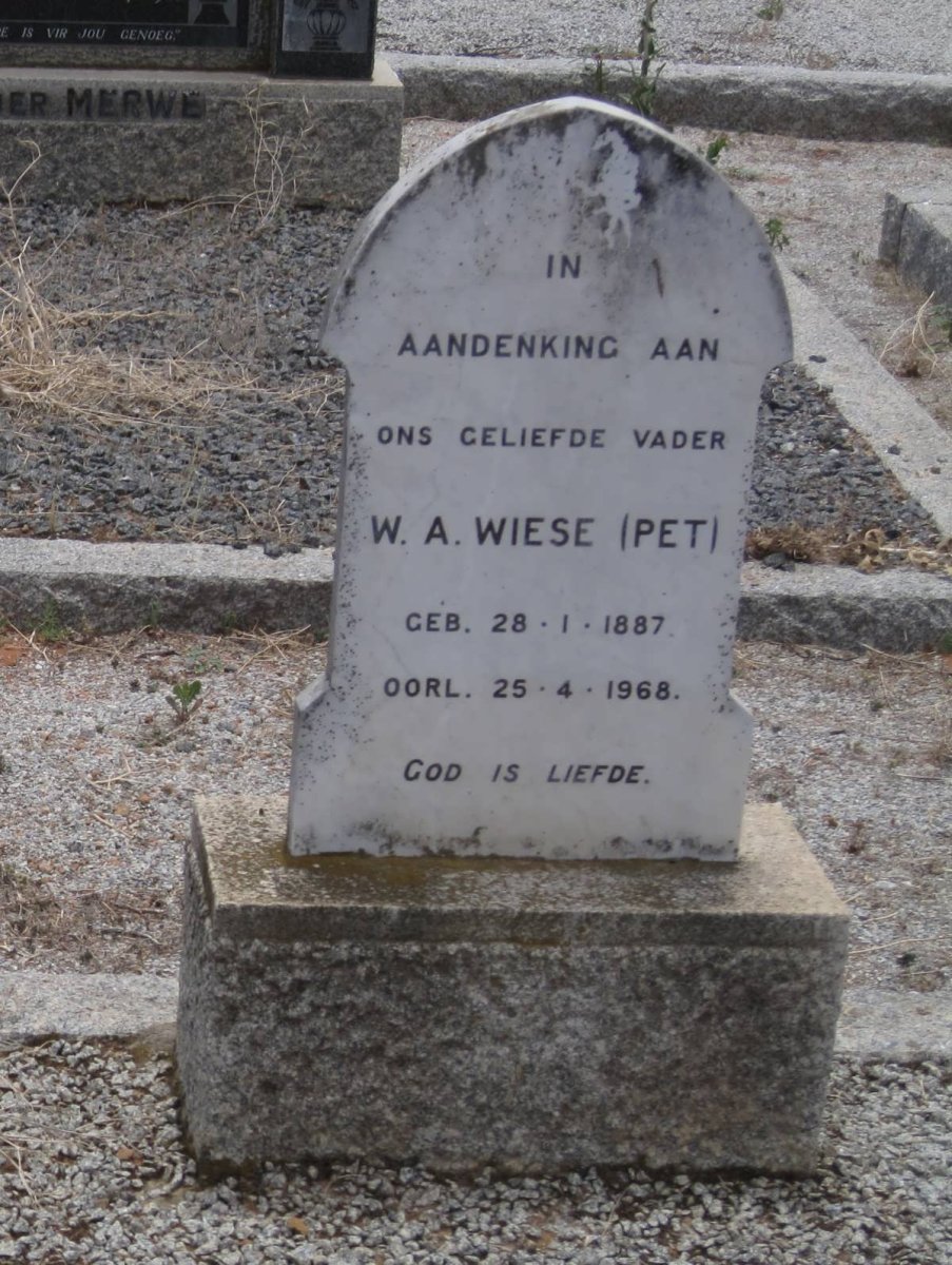 WIESE W.A. 1887-1968