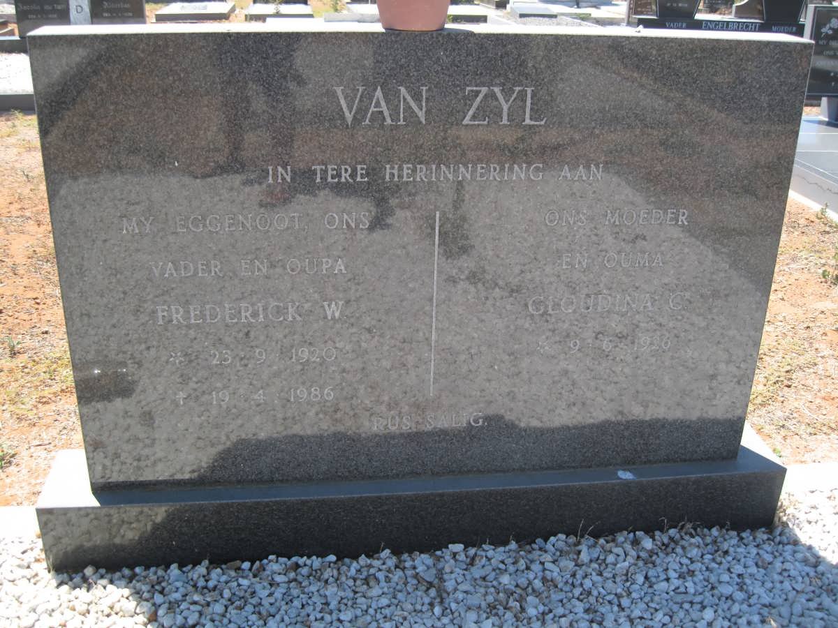 ZYL Hendrick W., van 1920-1986 &amp; Gloudina 1926-
