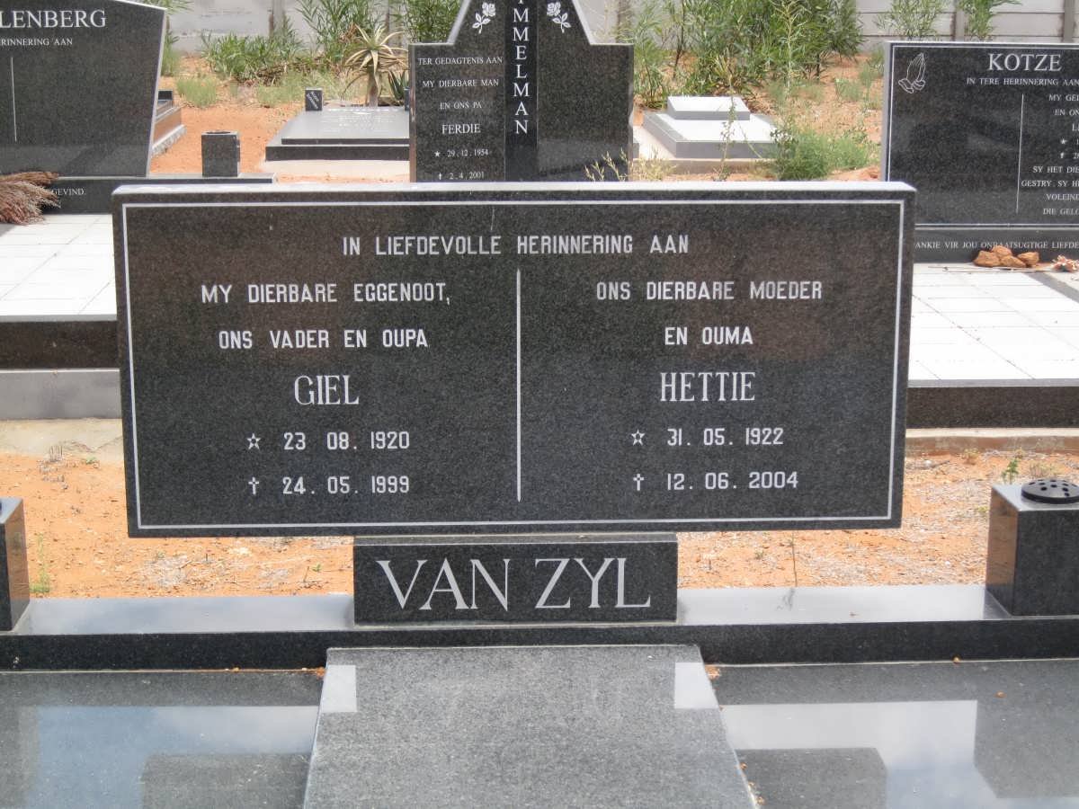ZYL Giel, van 1920-1999 &amp; Hettie 1922-2004