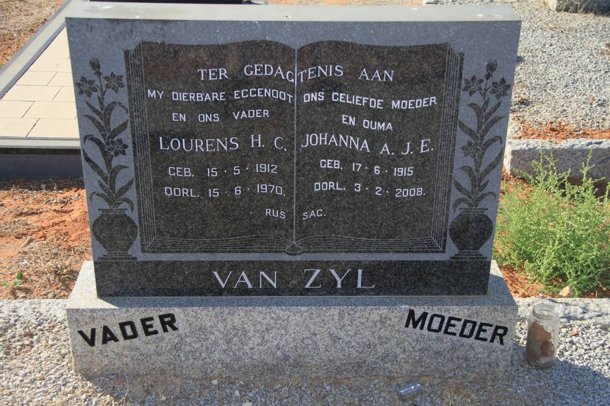 ZYL Lourens H.C., van 1912-1970 &amp; Johanna A.J.E. 1915-2008