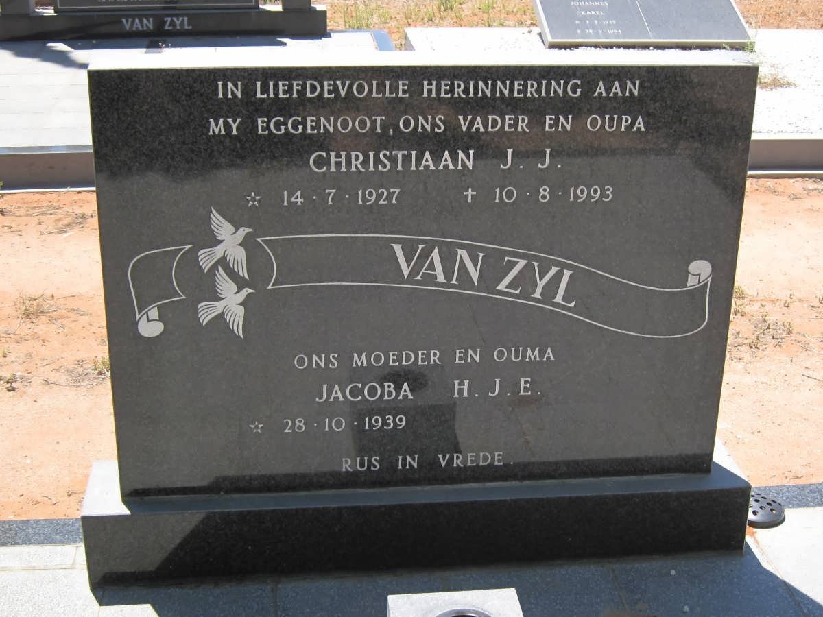 ZYL Christiaan J.J., van 1927-1993 &amp; Jacoba H.J.E. 1939-