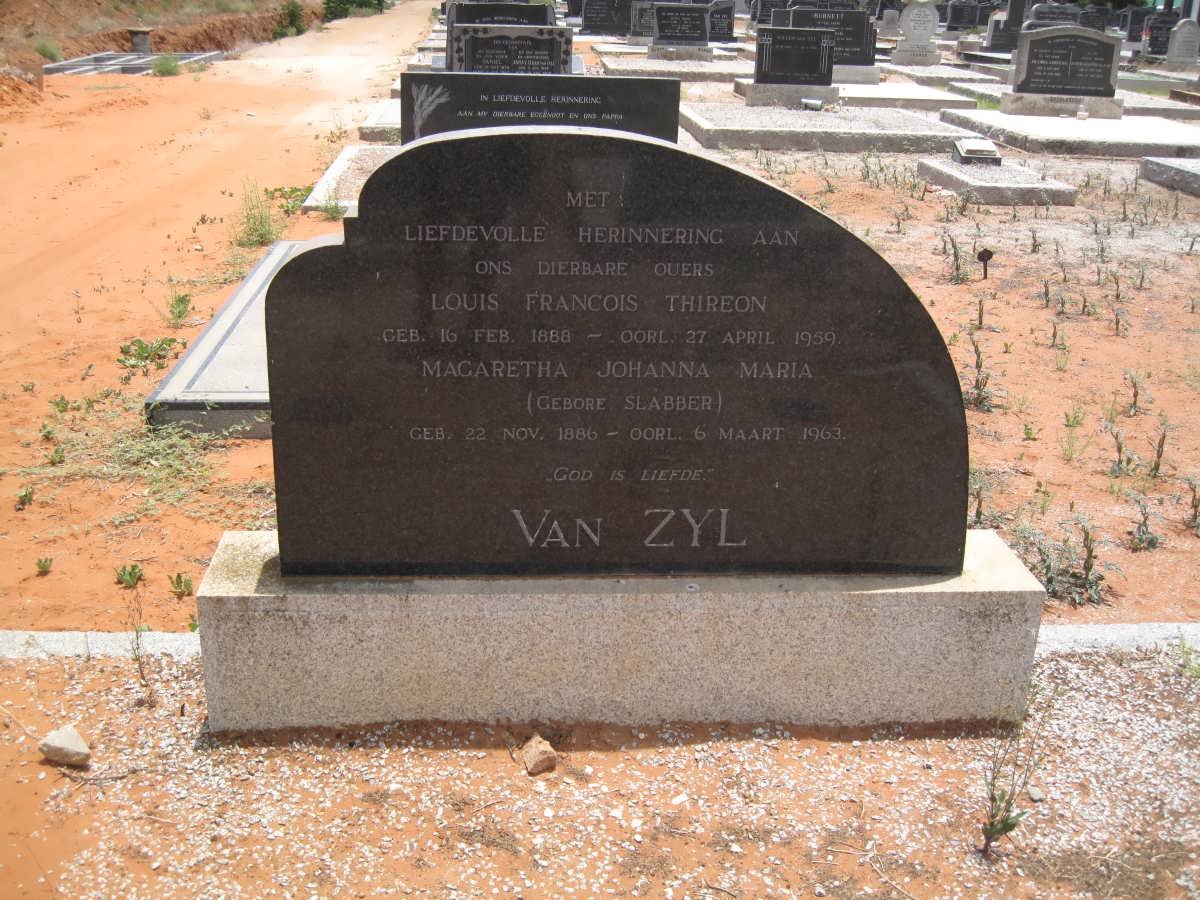 ZYL Louis Francois Thireon, van 1888-1959 &amp; Magaretha Johanna Maria SLABBER 1886-1963