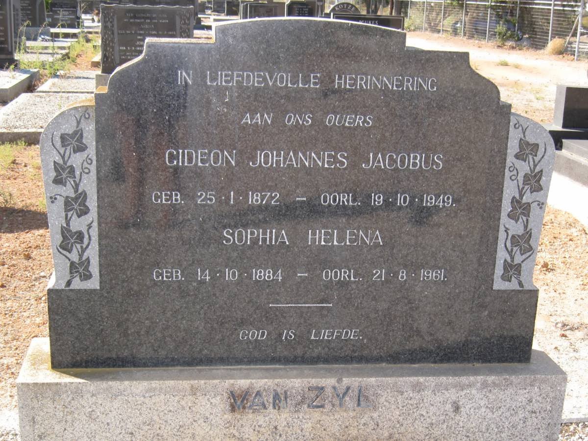 ZYL  Gideon Johannes Jacobus, van 1872-1949 &amp; Sophia Helena 1884-1961