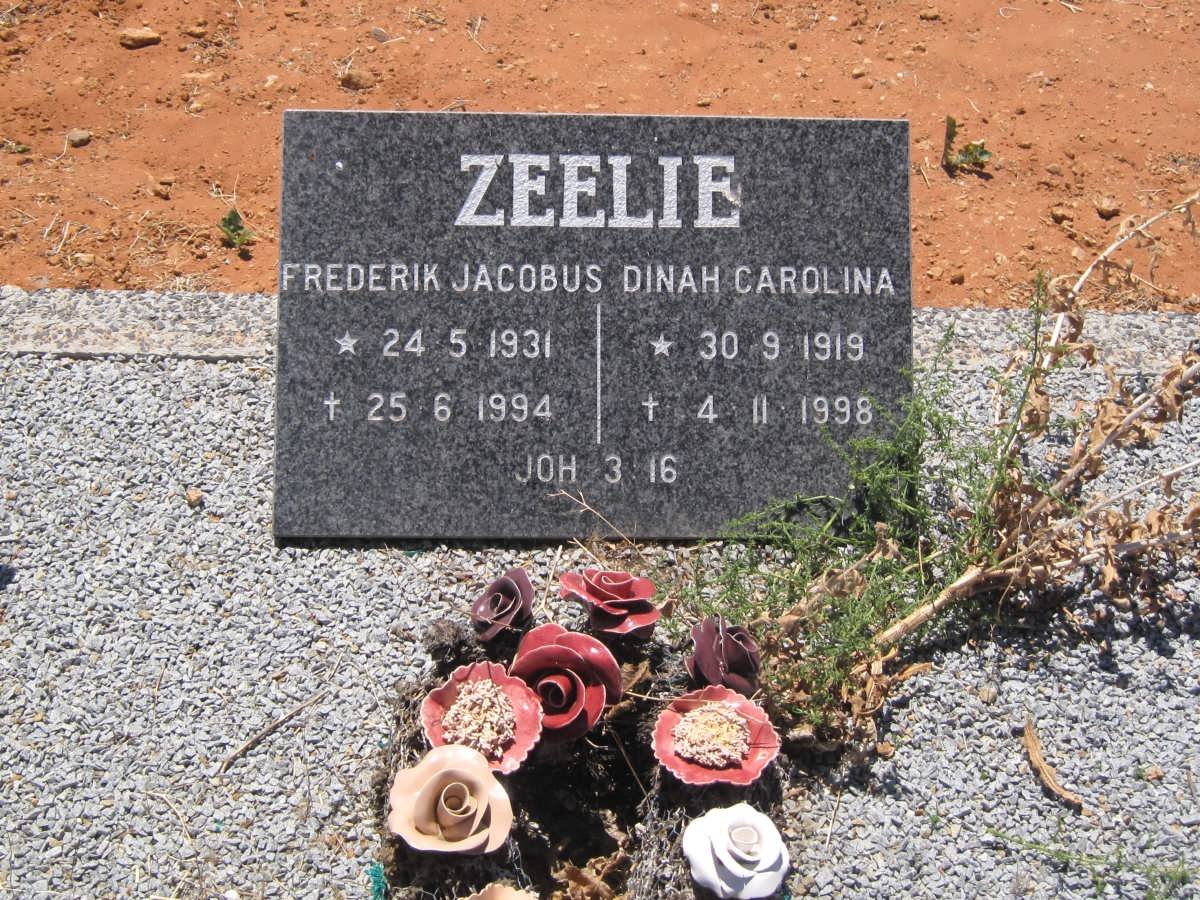 ZEELIE Frederik Jacobus 1931-1994 :: ZEELIE Dinah Carolina 1919-1998