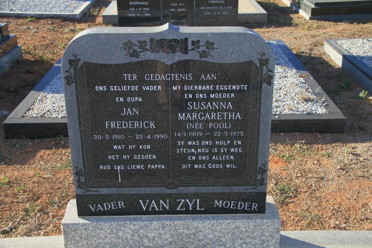 ZYL Jan Frederick, van 1910-1990 &amp; Susanna Margaretha POOL 1909-1975