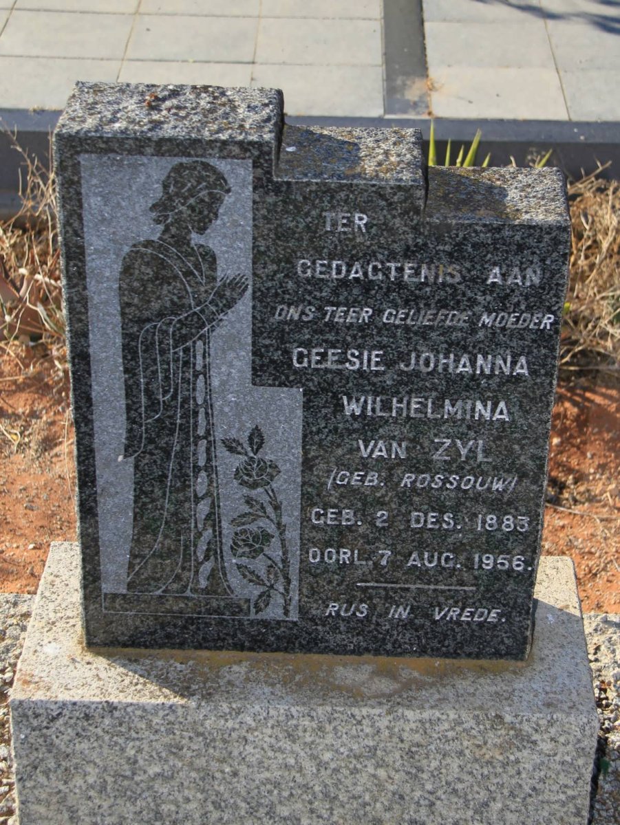 ZYL Geesie Johanna Wilhelmina, van nee ROSSOUW 1883-1956