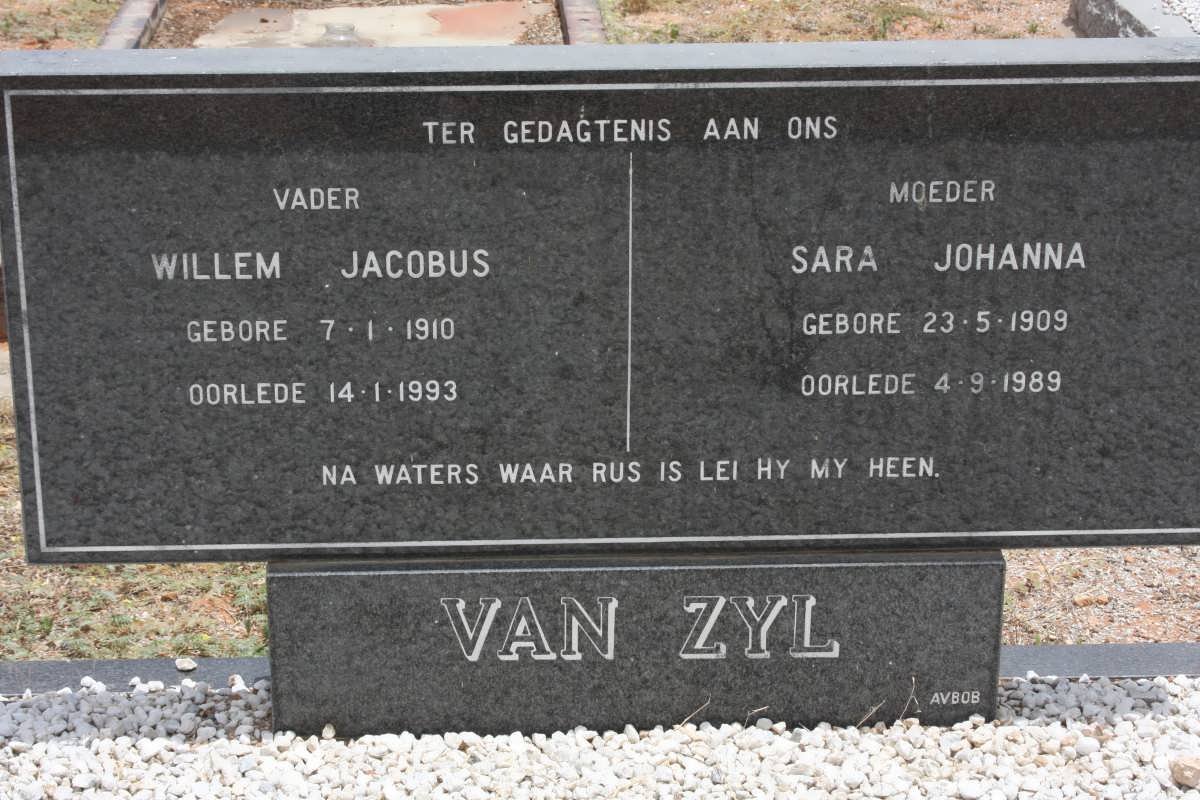 ZYL Willem Jacobus, van 1910-1993 &amp; Sara Johanna 1909-1989