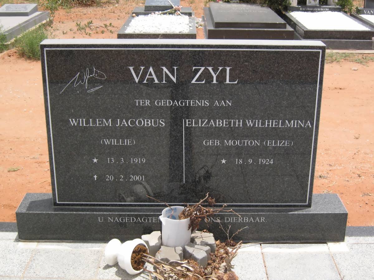 ZYL Willem Jacobus, van 1919-2001 &amp; Elizabeth Wilhelmina MOUTON 1924-