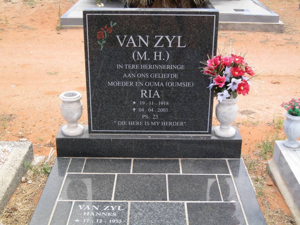ZYL M.H., van 1918-2003 :: VAN ZYL Hannes 1955-2007