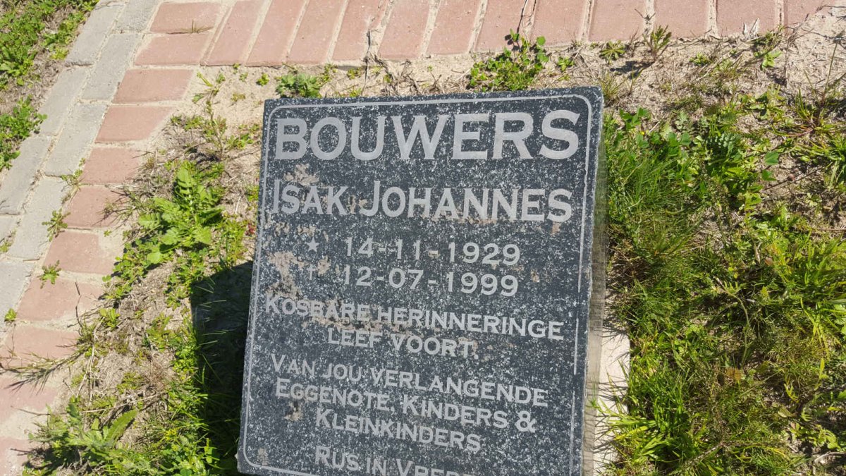 BOUWERS Isak Johannes 1929-1999