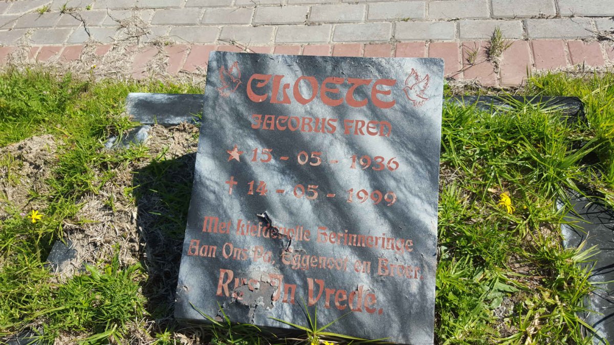 CLOETE Jacobus Fred 1936-1999
