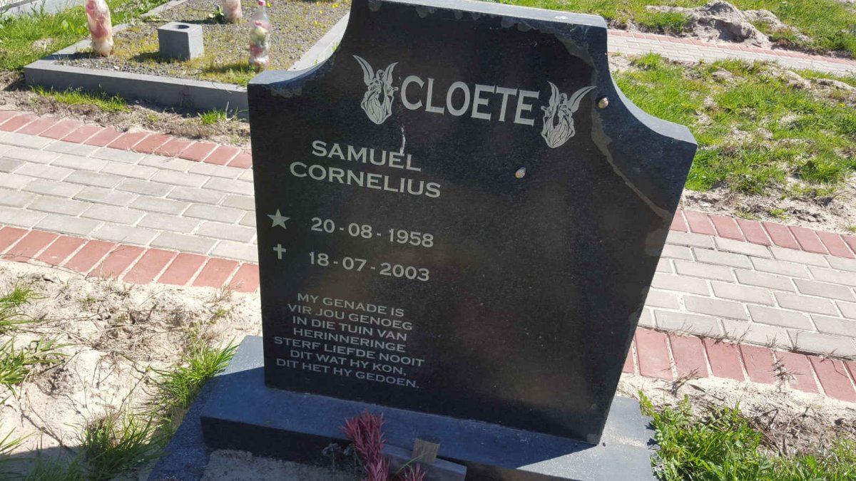CLOETE Samuel Cornelius 1958-2003