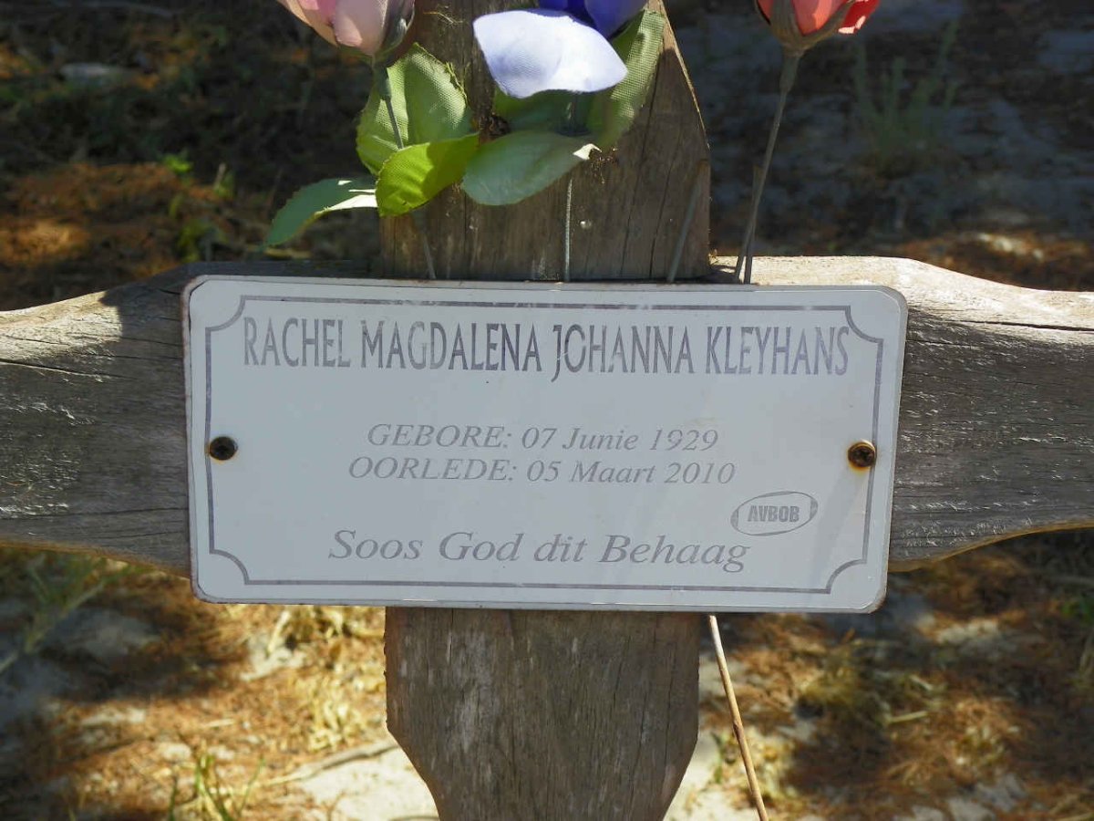 KLEYHANS Rachel Magdalena Johanna 1929-2010