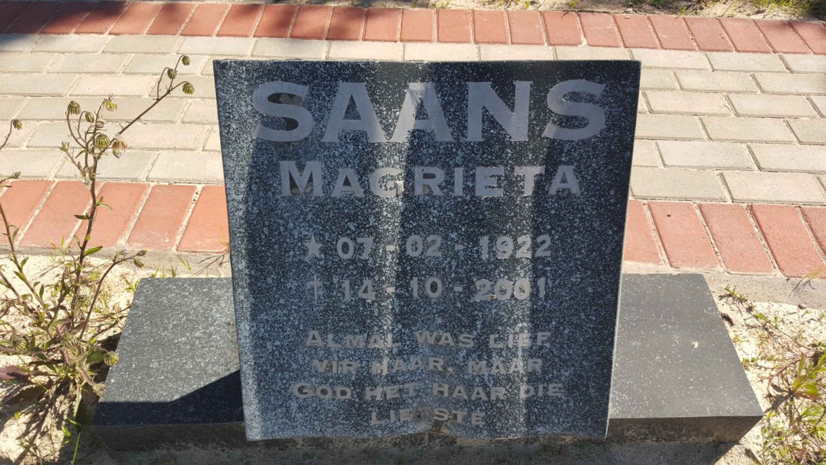 SAANS Magrieta 1922-2001