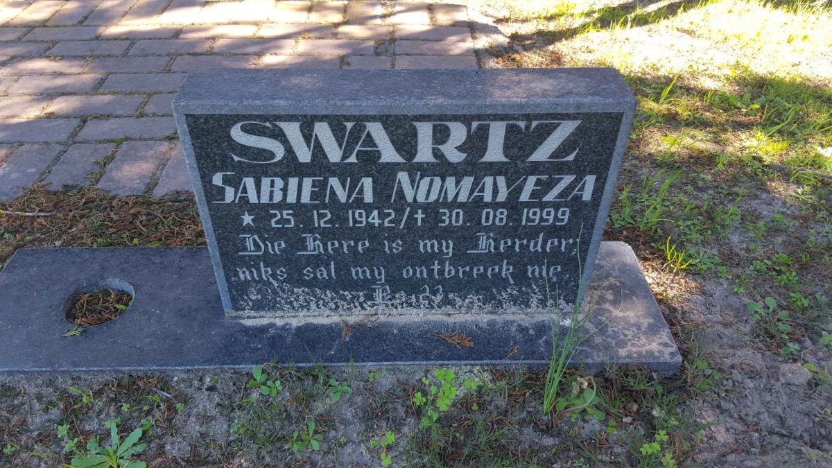 SWARTZ Sabiena Nomayeza 1942-1999