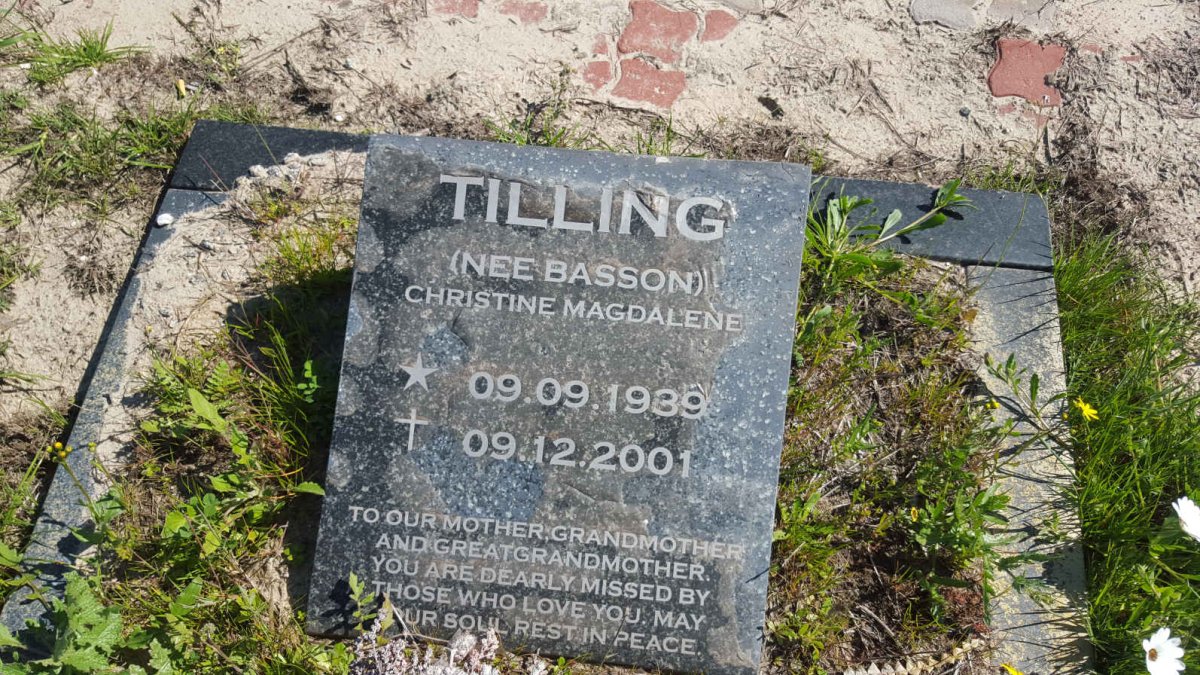 TILLING Christine Magdalene nee BASSON 1939-2001