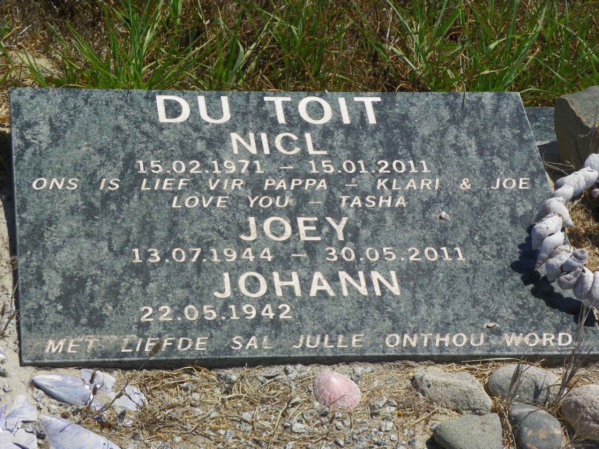 TOIT Johann, du 1942- &amp; Joey 1944-2011 :: DU TOIT Nicl 1971-2011