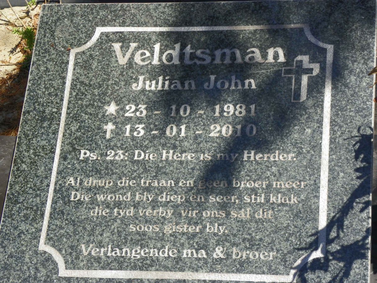 VELDTSMAN Julian John 1981-2010