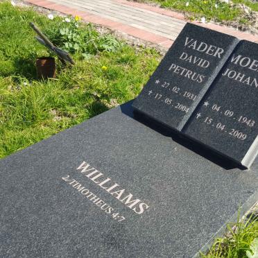 WILLIAMS David Petrus 1931-2004 &amp; Johanna 1943-2009