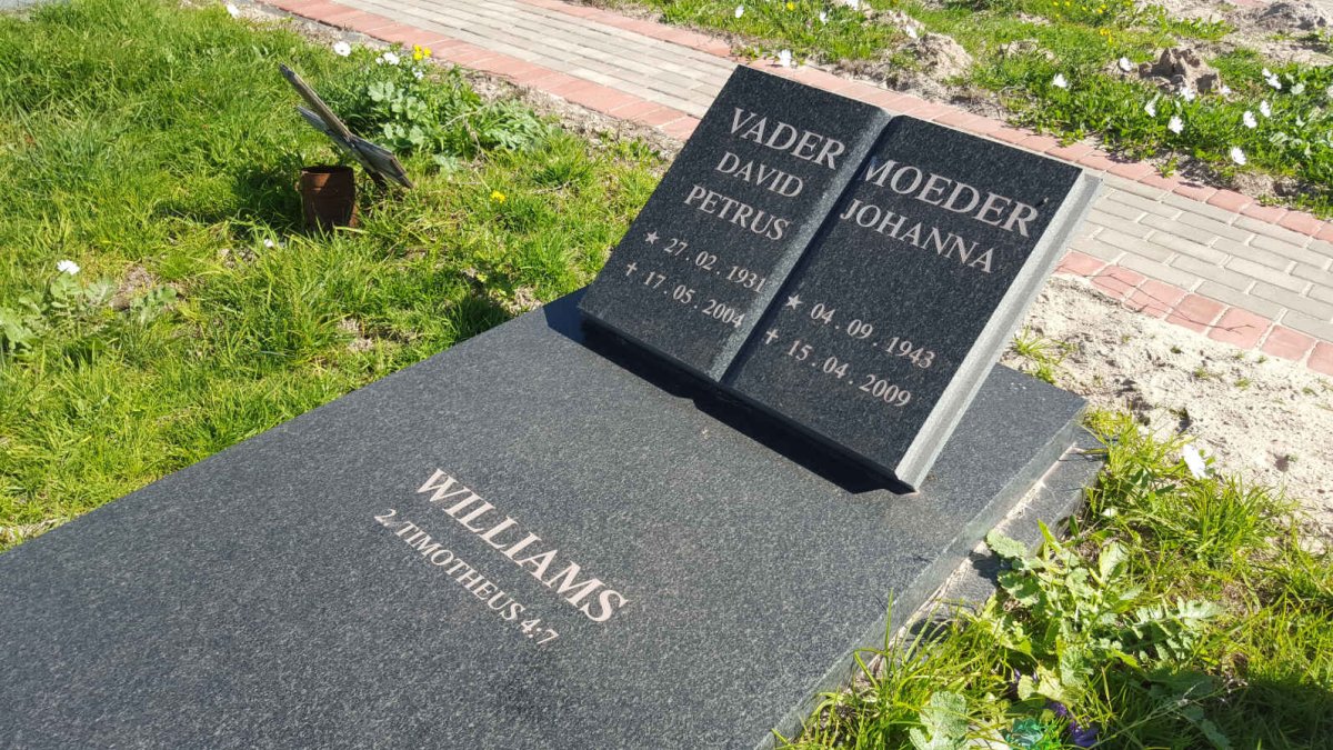 WILLIAMS David Petrus 1931-2004 &amp; Johanna 1943-2009