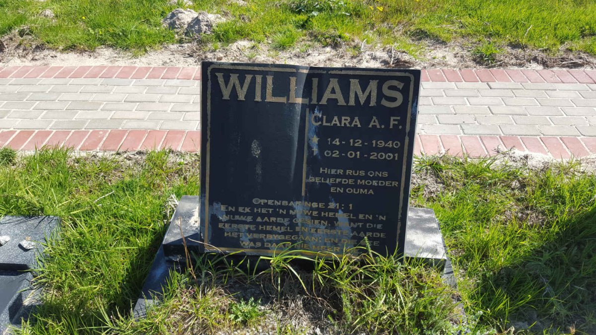 WILLIAMS Clara A.F. 1940-2001
