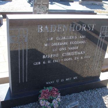 BADENHORST Barend Christiaan 1927-1978