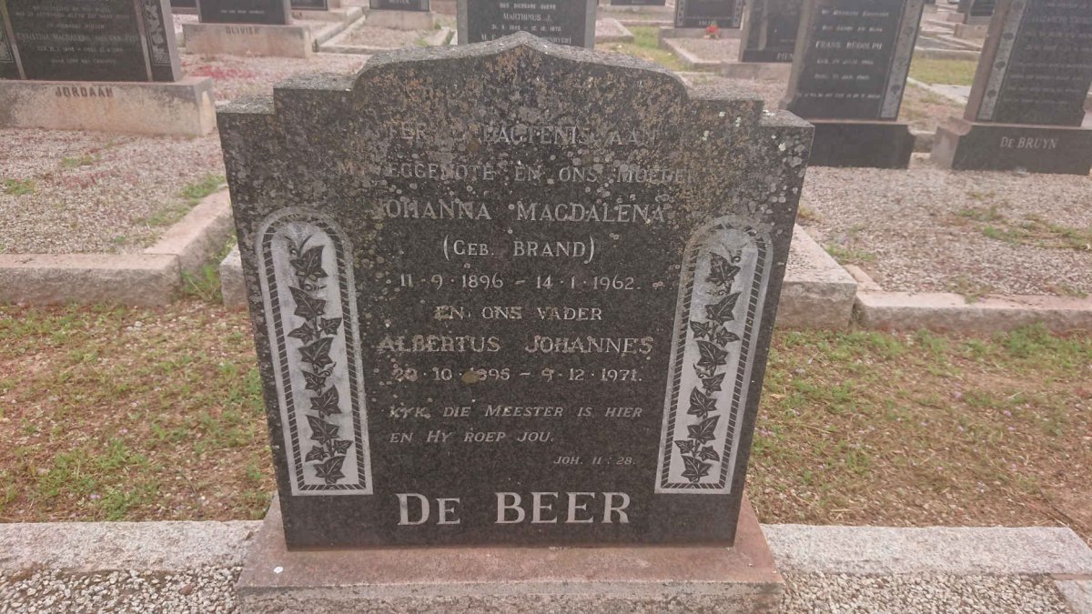 BEER Albertus Johannes, de 1895-1971 &amp; Johanna Magdalena BRAND 1896-1962