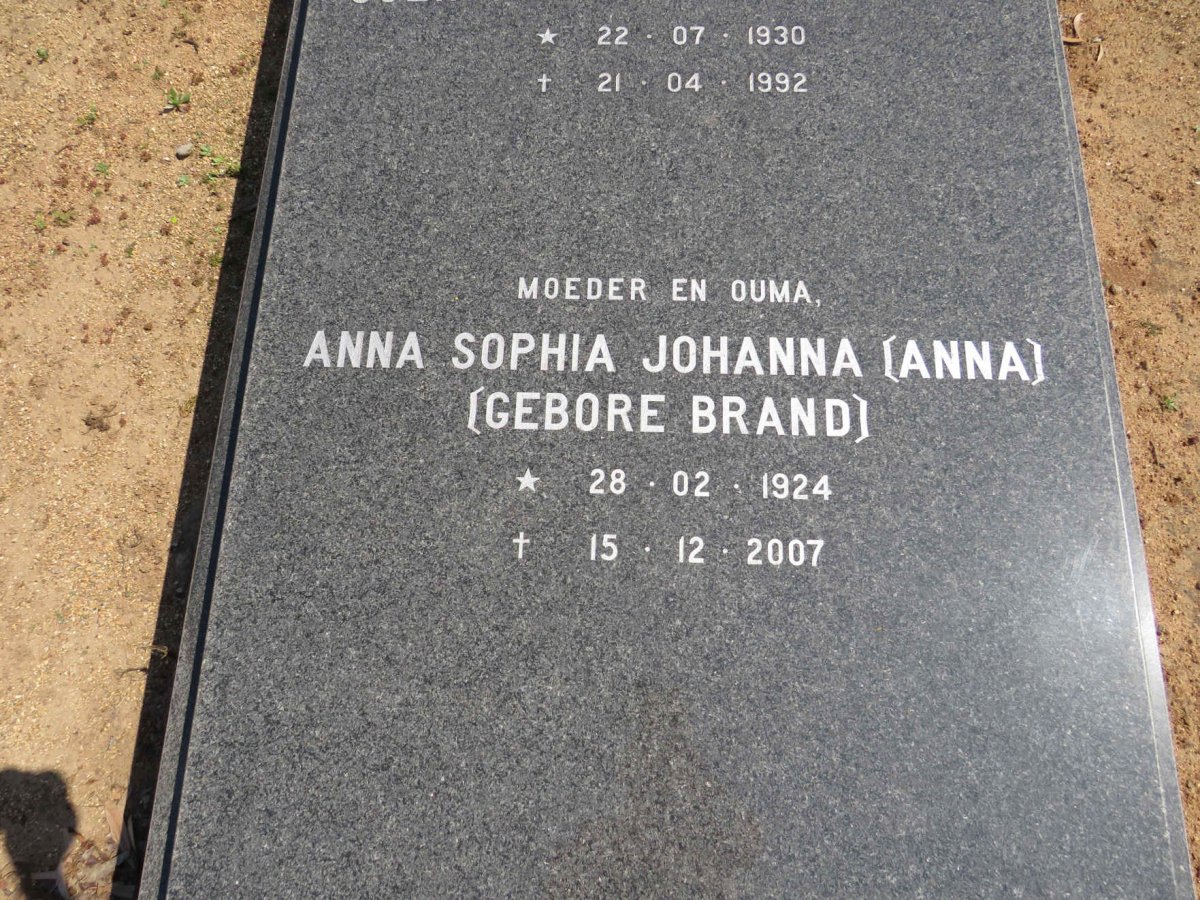 BESTER Coenraad Hendrik 1930-1992 &amp; Anna Sophia Johanna BRAND 1924-2007