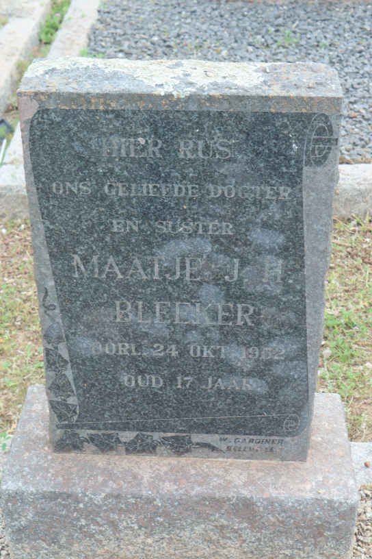 BLEEKER Maatje J. -1952