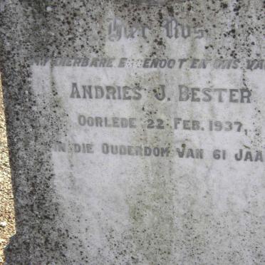 BESTER Andries J.  -1937 