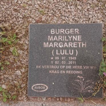 BURGER Marilyne Margareth 1949-2011