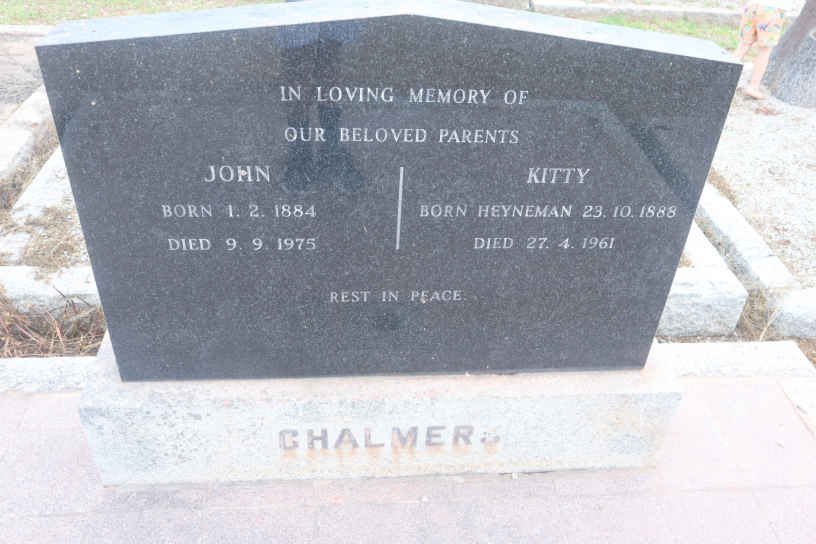 CHALMERS John 1884-1975 &amp; Kitty HEYNEMAN 1888-1961