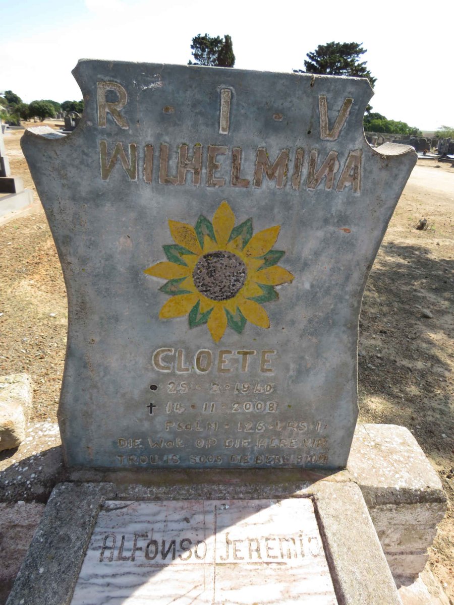 CLOETE Wilhelmina 1940-2008