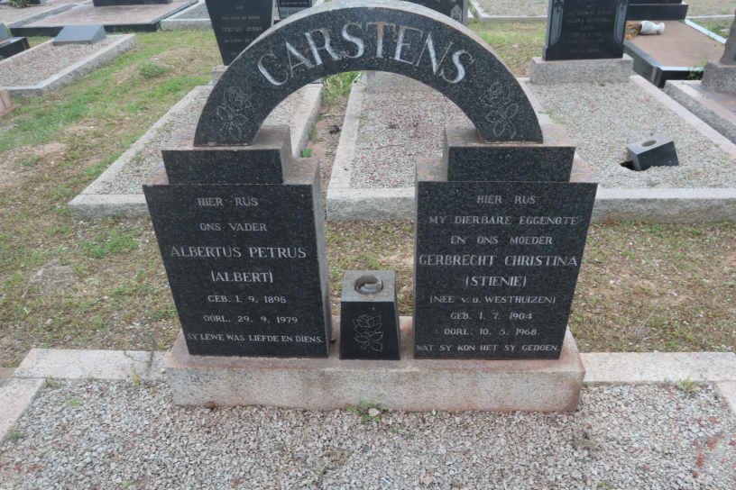 CARSTENS Albertus Petrus 1896-1979 &amp; Gerbrecht Christina van der WESTHUIZEN 1904-1968