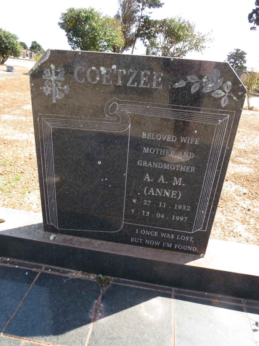 COETZEE A.A.M. 1932-1997