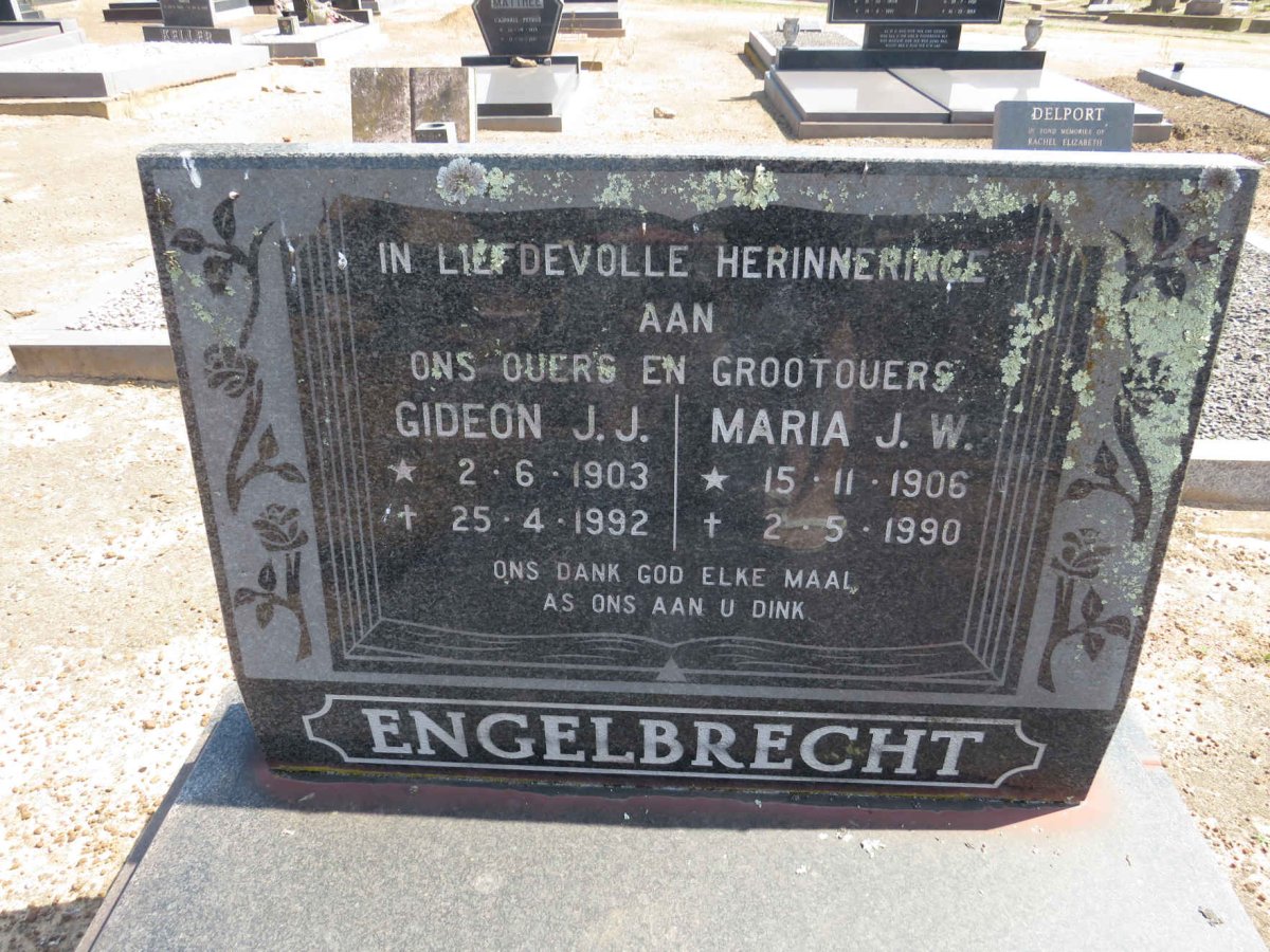 ENGELBRECHT Gideon J.J. 1903-1992 &amp; Maria J.W. 1906-1990