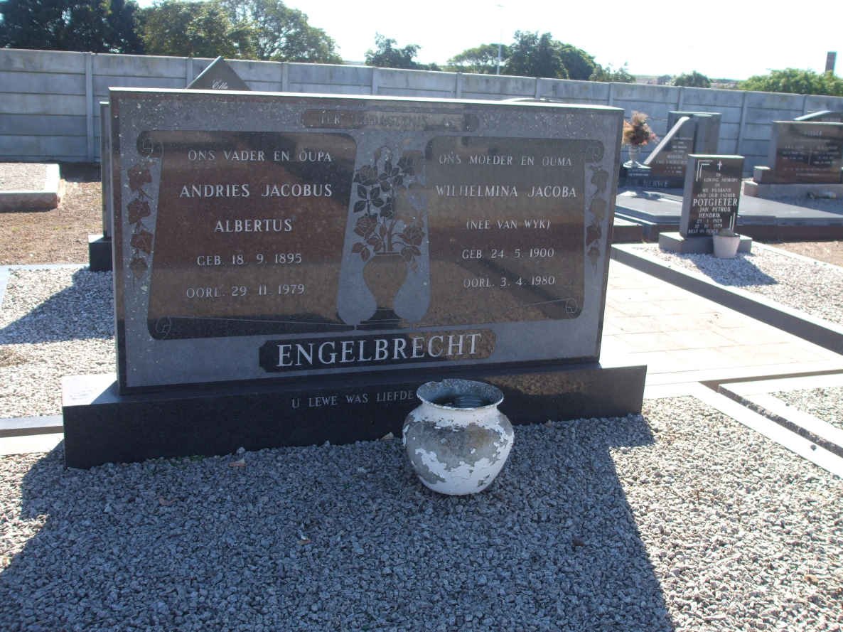 ENGELBRECHT Andries Jacobus Albertus 1895-1979 &amp; Wilhelmina Jacoba VAN WYK 1900-1980