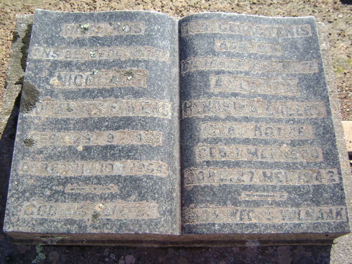 EHLERS Nicolaas 1890-1954 &amp; Aletta Hendrika KOTZE  ?-1942