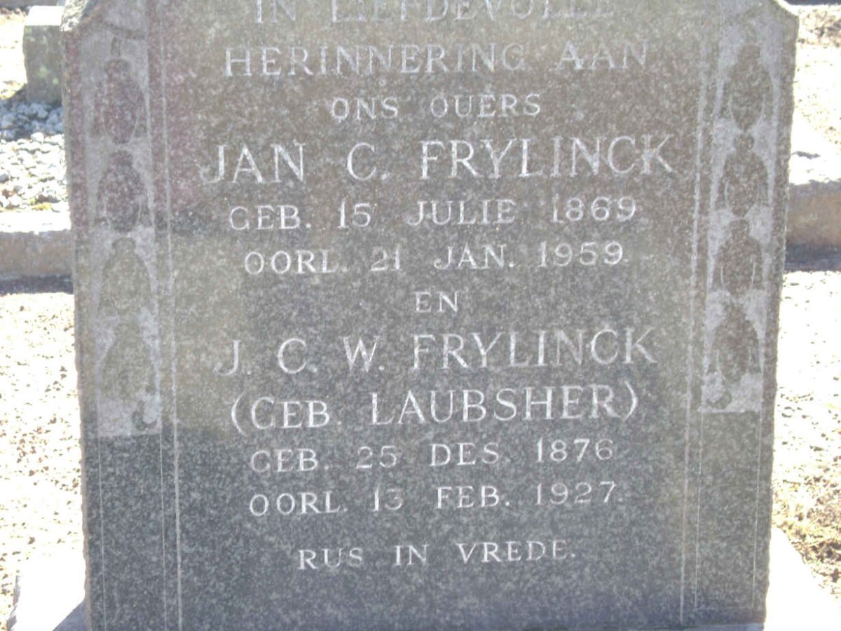 FRYLINCK Jan C. 1869-1959 &amp; J.C.W. LAUBSHER 1876-1927