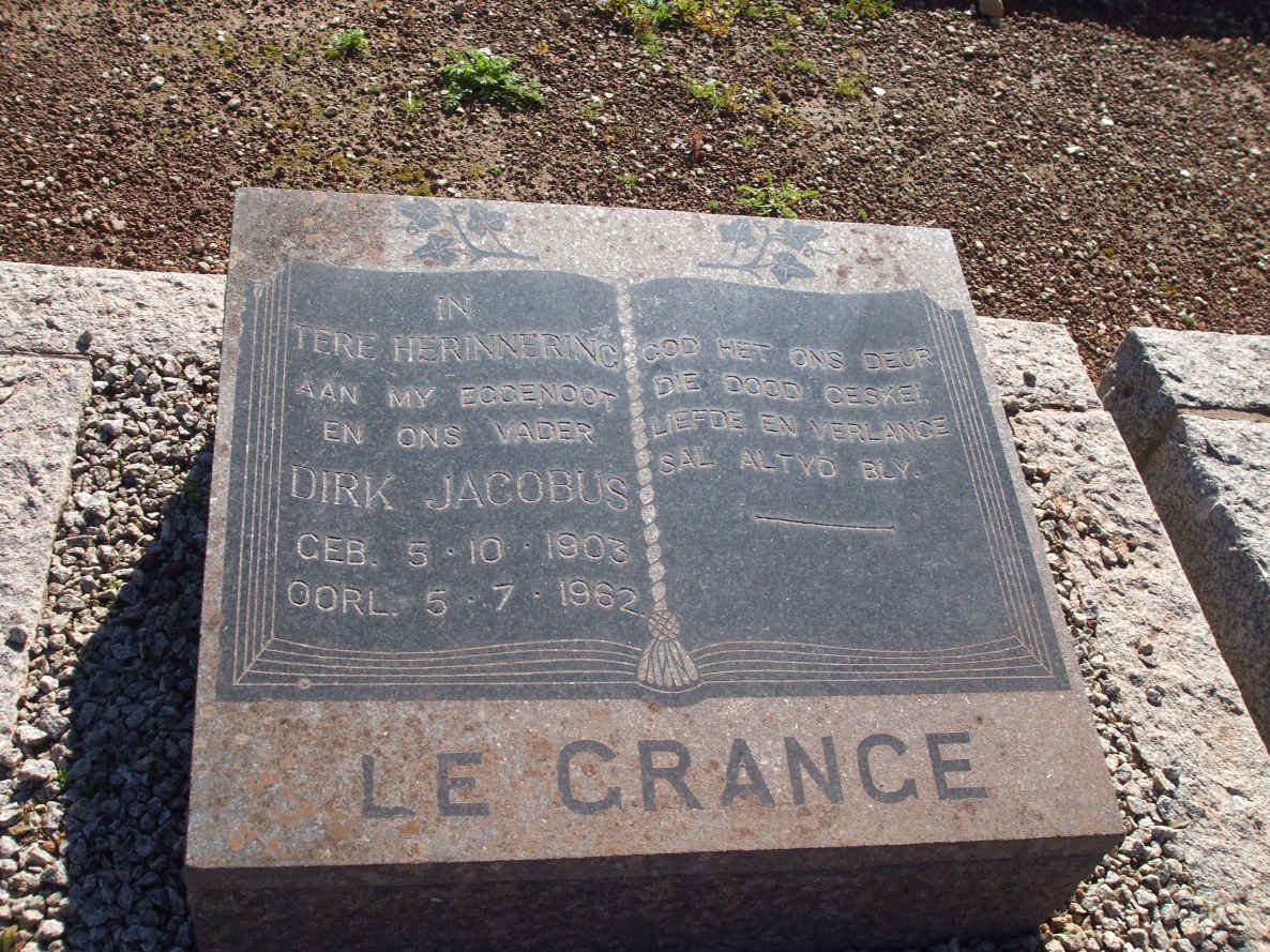 GRANGE Dirk Jacobus, le 1903-1962