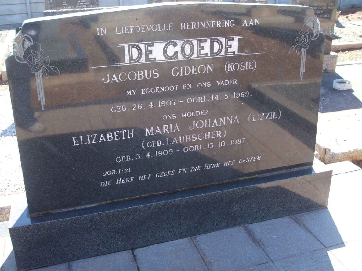 GOEDE Jacobus Gideon, de 1907-1969 &amp; Elizabeth Maria Johanna LAUBSCHER 1909-1987