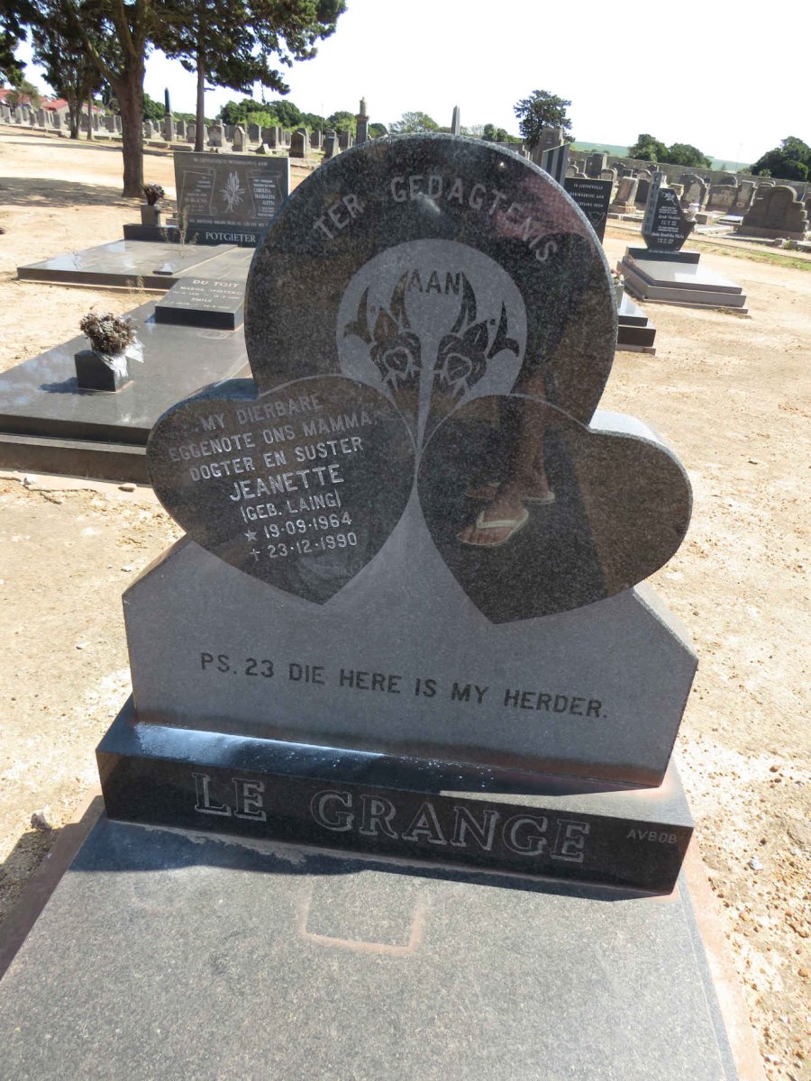 GRANGE Jeanette, le nee LAING 1964-1990