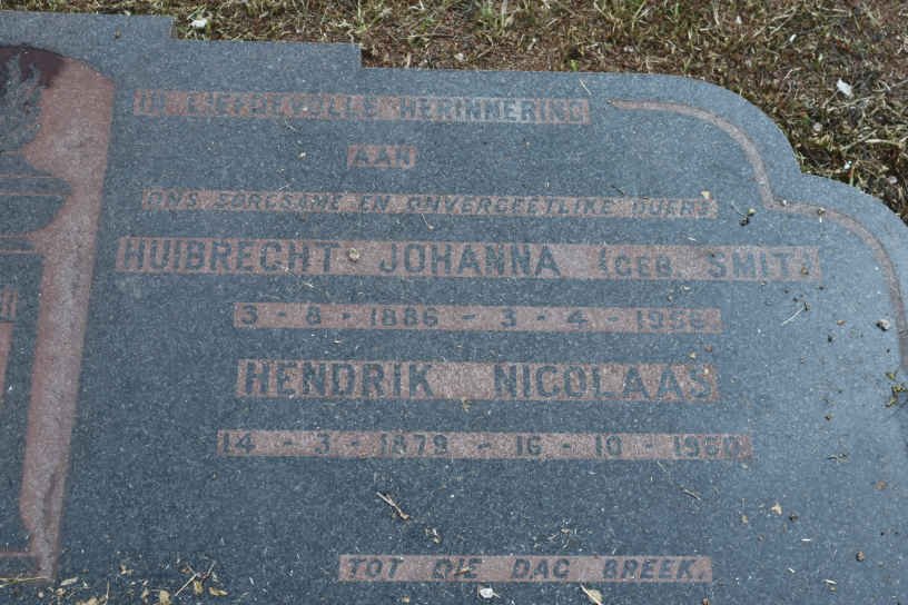 GOEDE Hendrik Nicolaas, de 1879-1960 &amp; Huibrecht Johanna SMIT 1886-195?