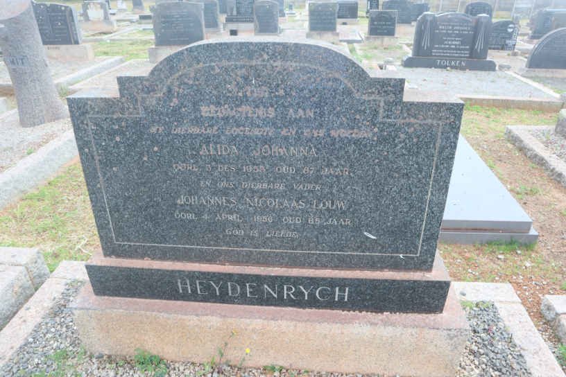 HEYDENRYCH Johannes Nicolaas Louw -1950 &amp; Alida Johanna -1953