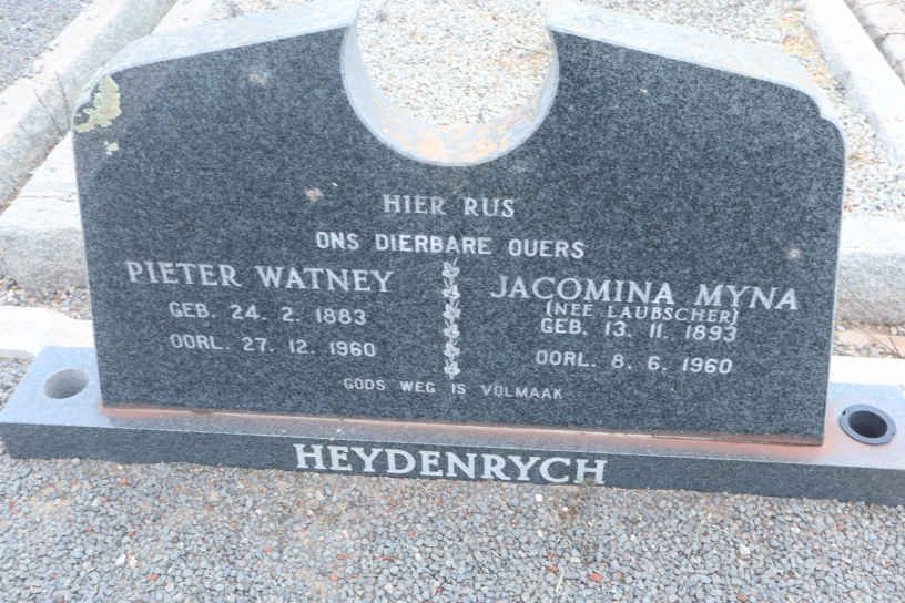 HEYDENRYCH Pieter Watney 1883-1960 &amp; Jacomina Myna LAUBSCHER 1893-1960