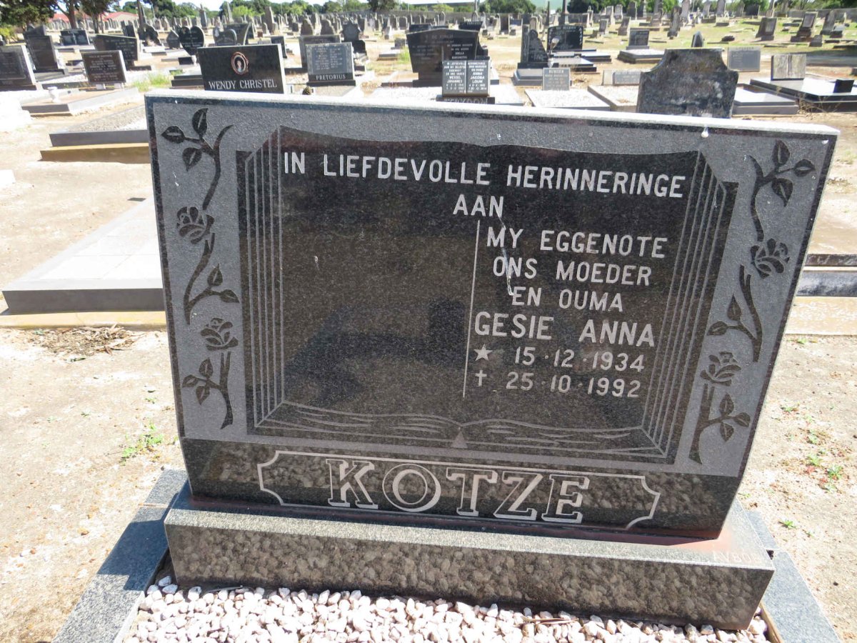 KOTZE Gesie Anna 1934-1992