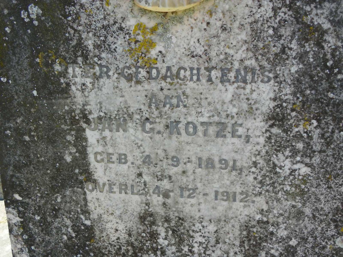 KOTZE Jan G. 1891-1912